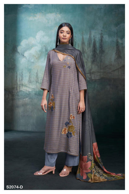 S2074-Abcd Lyrica Ganga Pashmina Suits