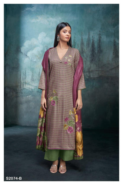S2074-Abcd Lyrica Ganga Pashmina Suits
