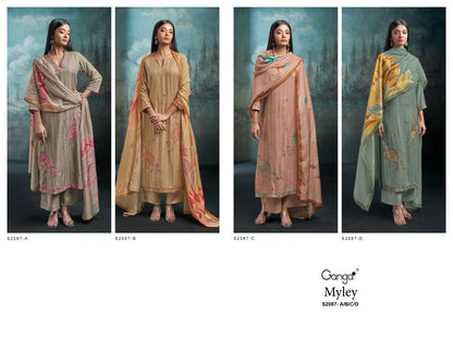 S2087-Abcd Myley Ganga Pashmina Suits