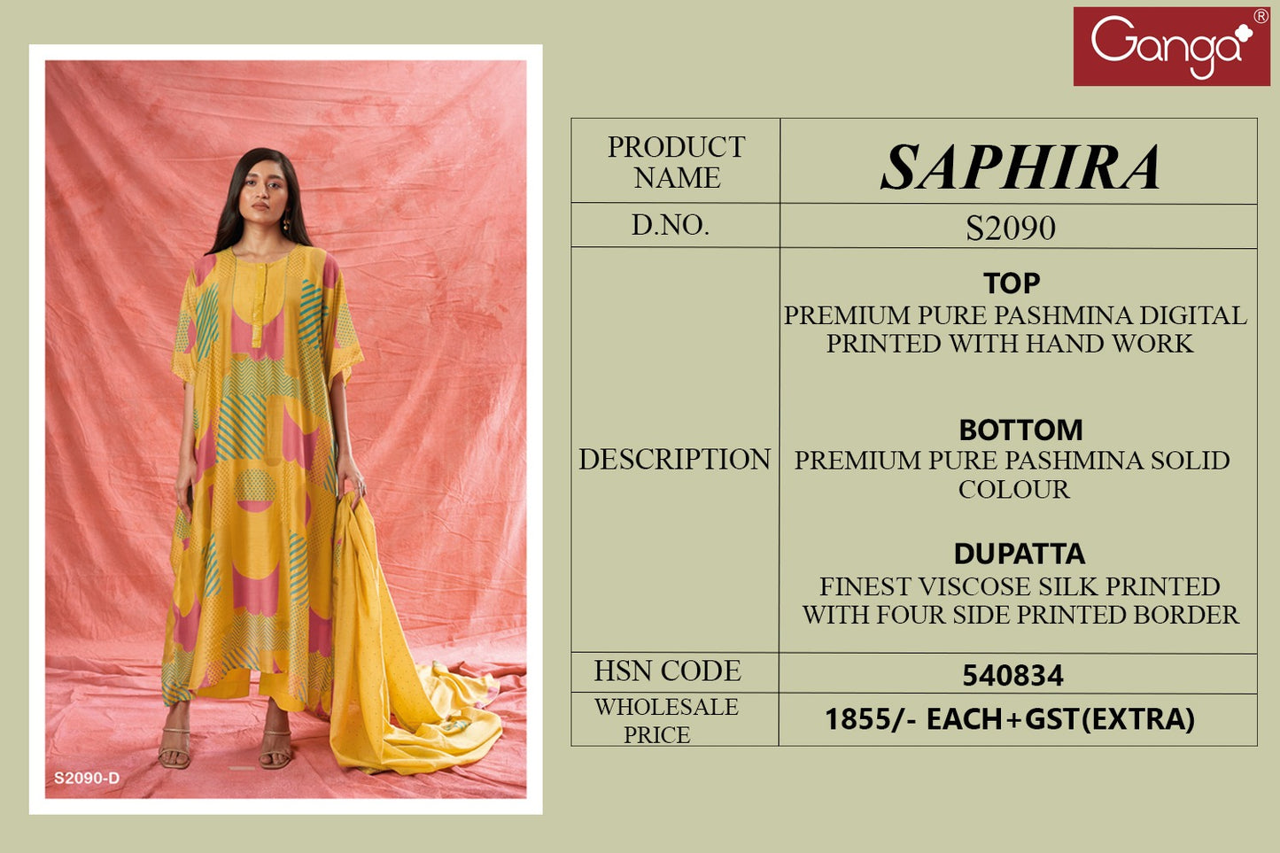 S2090-Abcd Saphira Ganga Pashmina Suits