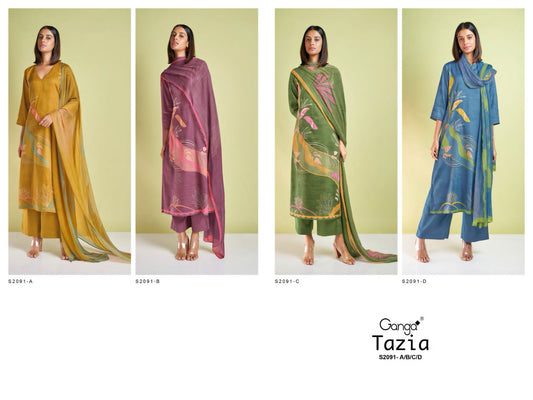S2091-Abcd Tazia Ganga Pashmina Suits