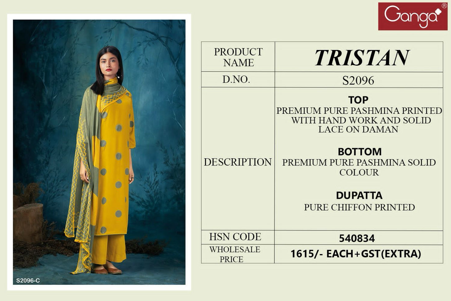 S2096-Abcd Tristan Ganga Pashmina Suits