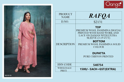 S2131-Abcd Rafqa Ganga Pashmina Suits