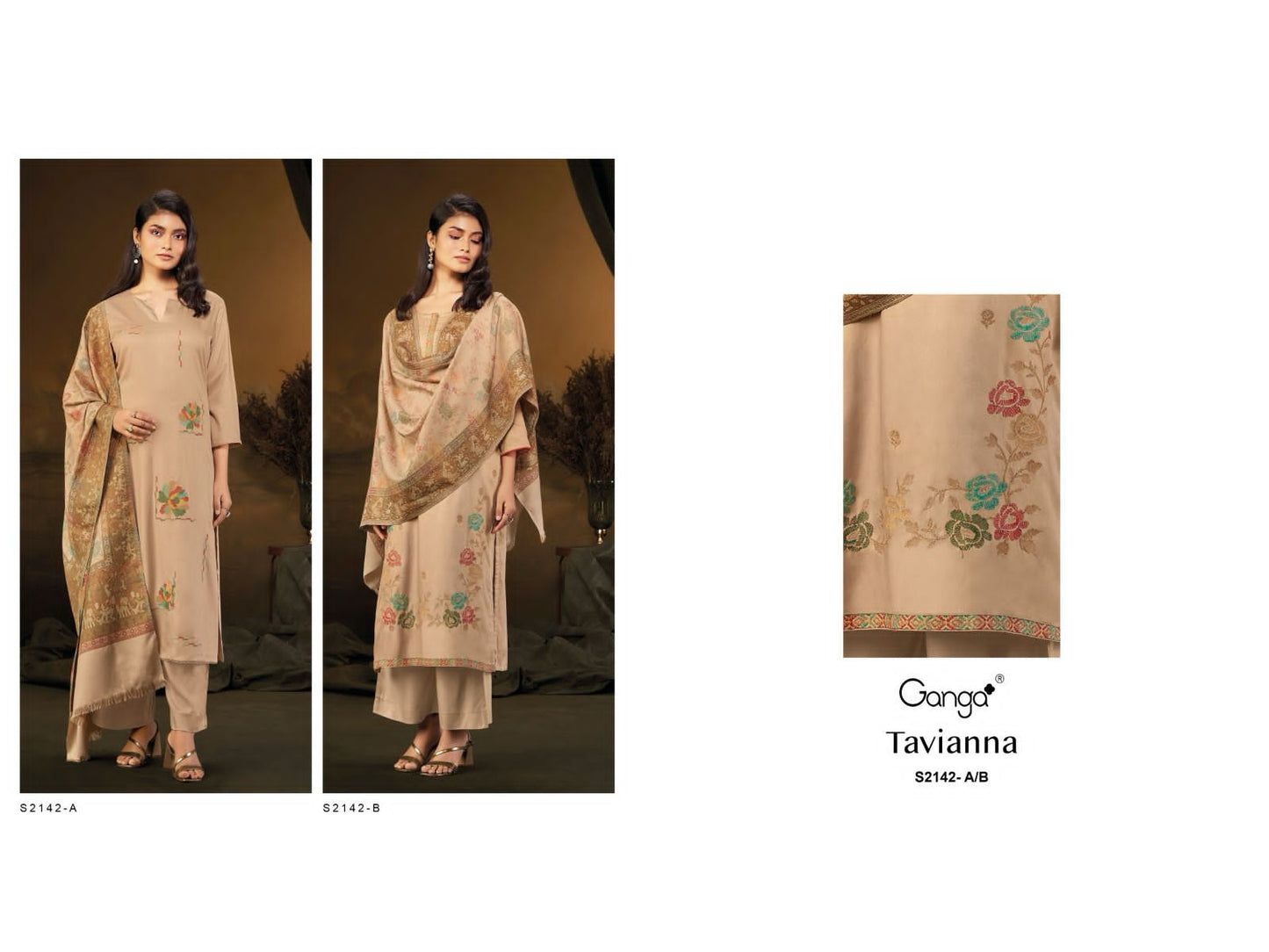 S2142-Ab Tavianna Ganga Pashmina Suits