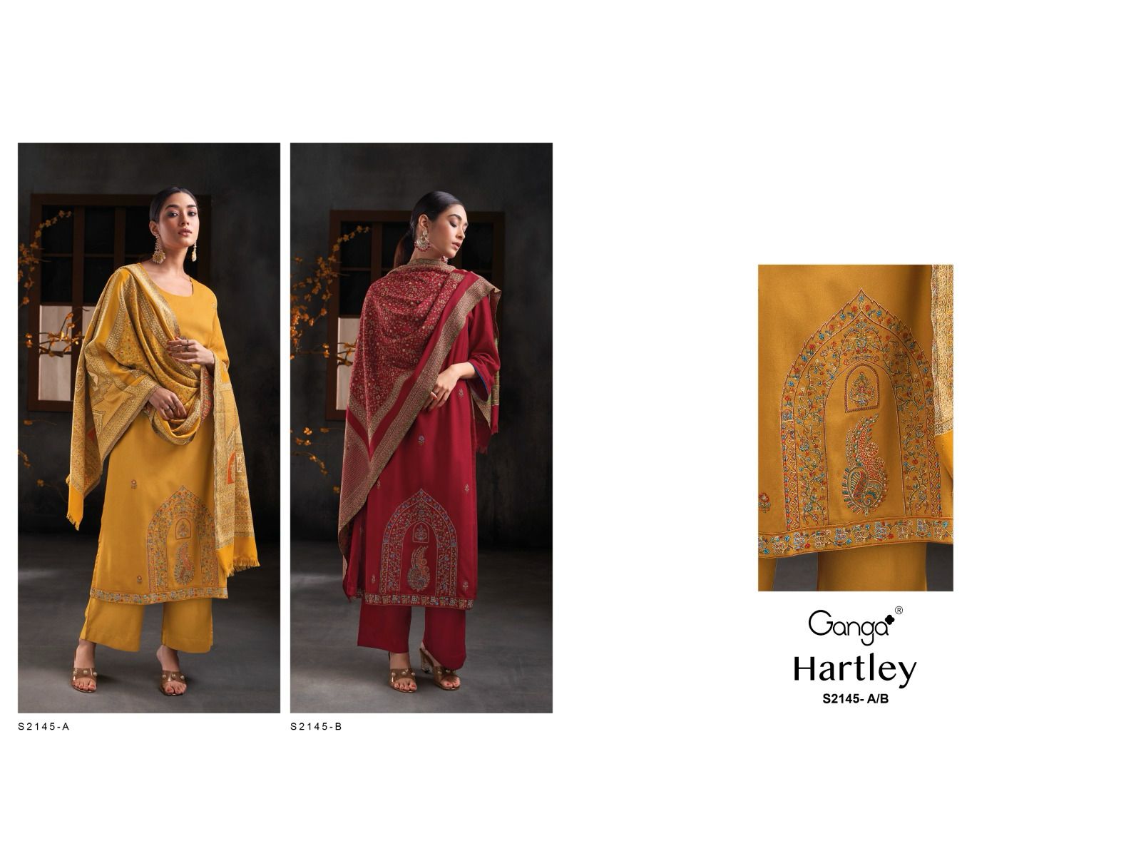 S2145-Ab Hartley Ganga Pashmina Suits