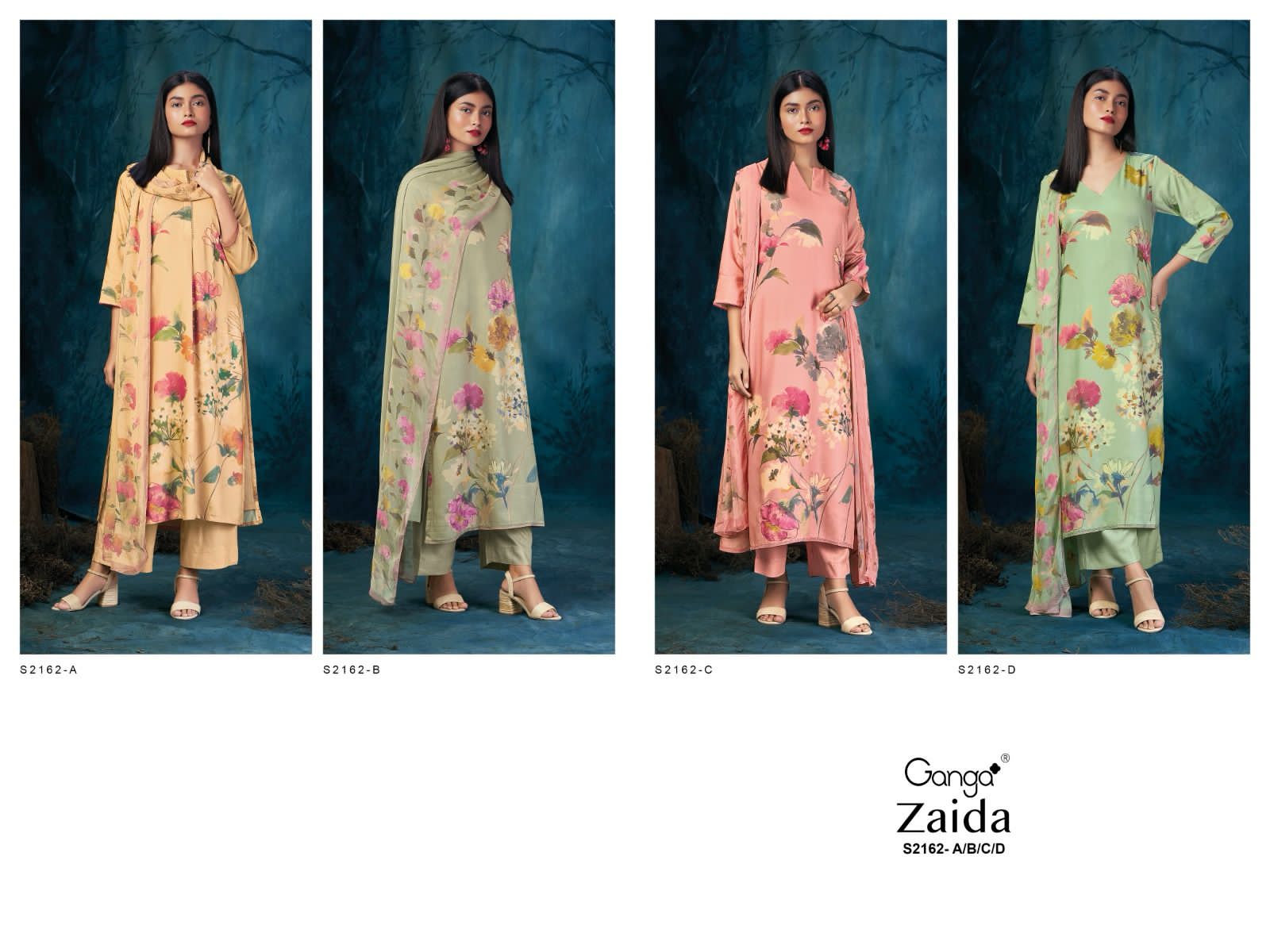 S2162-Abcd Zaida Ganga Pashmina Suits