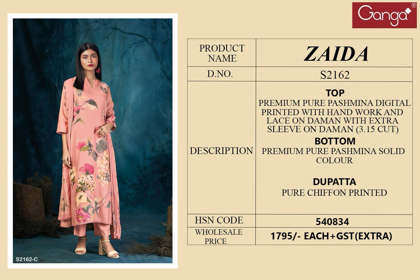 S2162-Abcd Zaida Ganga Pashmina Suits