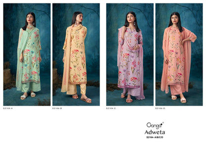 S2164-Abcd Adweta Ganga Pashmina Suits