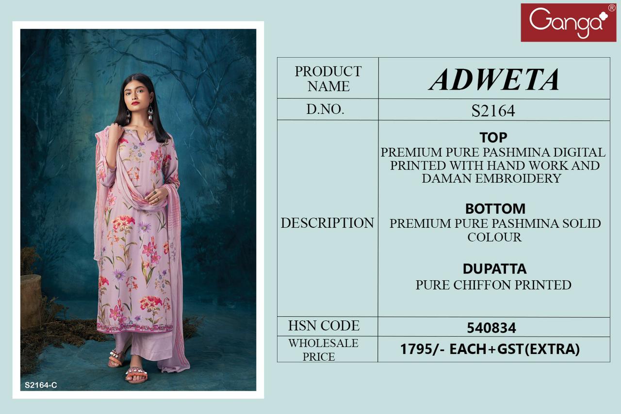 S2164-Abcd Adweta Ganga Pashmina Suits
