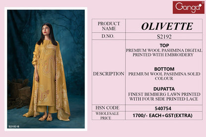 S2192-Abcd Olivette Ganga Pashmina Suits