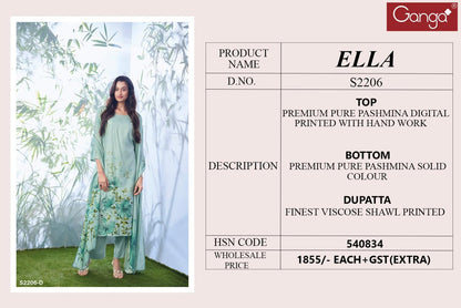 2206 Ella Ganga Pashmina Suits