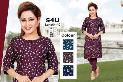 S4U-B Zoya Rayon Knee Length Kurtis