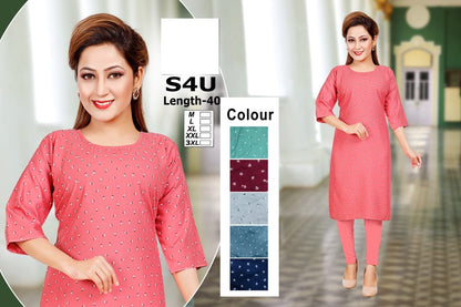 S4U-B Zoya Rayon Knee Length Kurtis