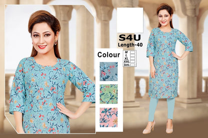 S4U-B Zoya Rayon Knee Length Kurtis