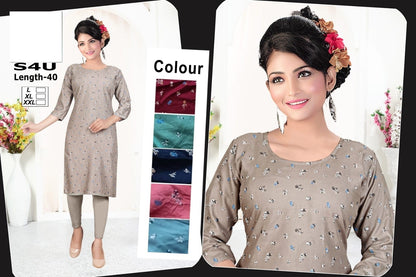 S4U-B Zoya Rayon Knee Length Kurtis