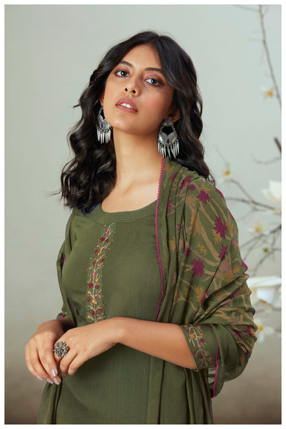 S834-Afghij Alva Ganga Silk Plazzo Style Suits