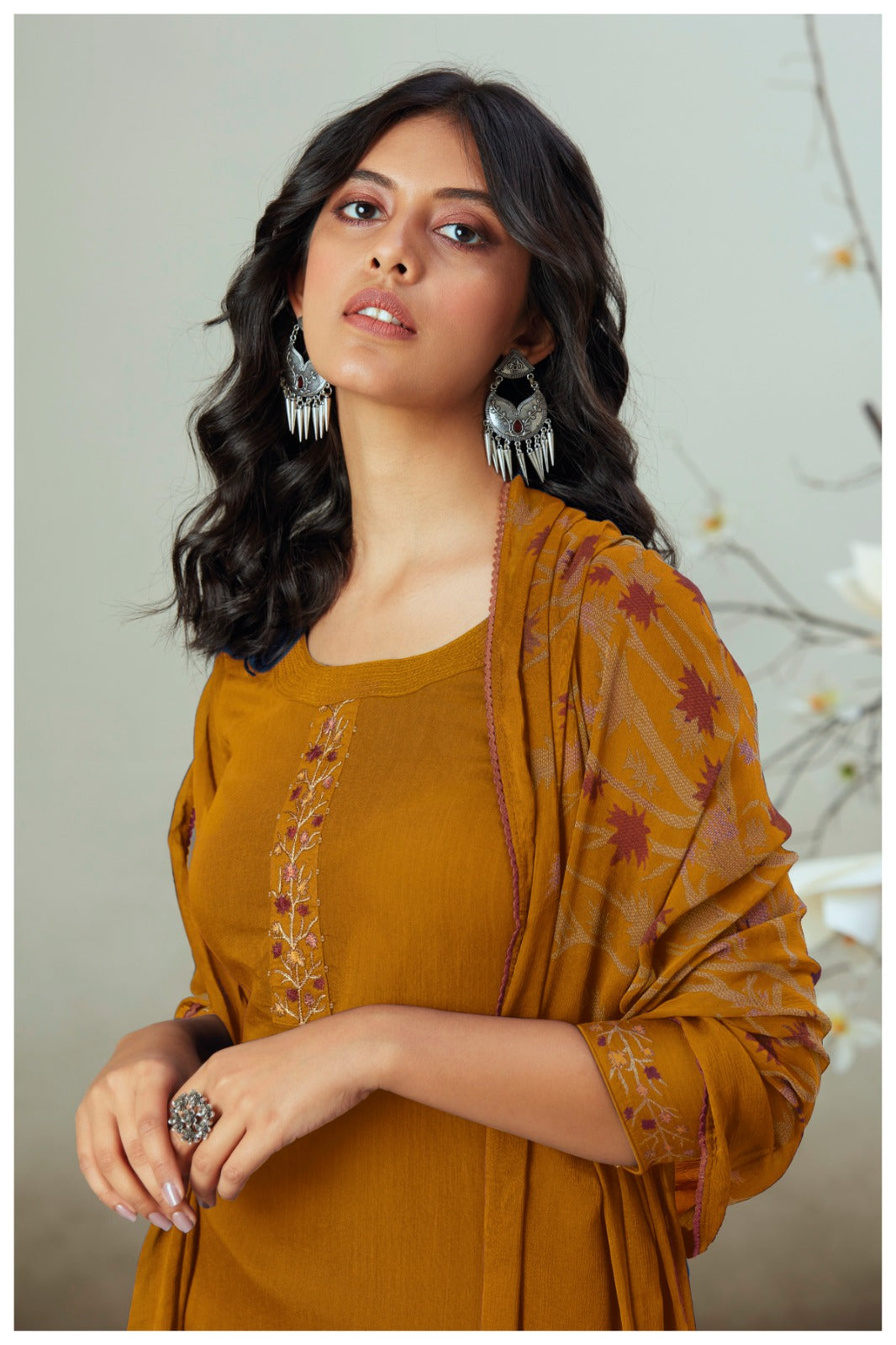 S834-Afghij Alva Ganga Silk Plazzo Style Suits