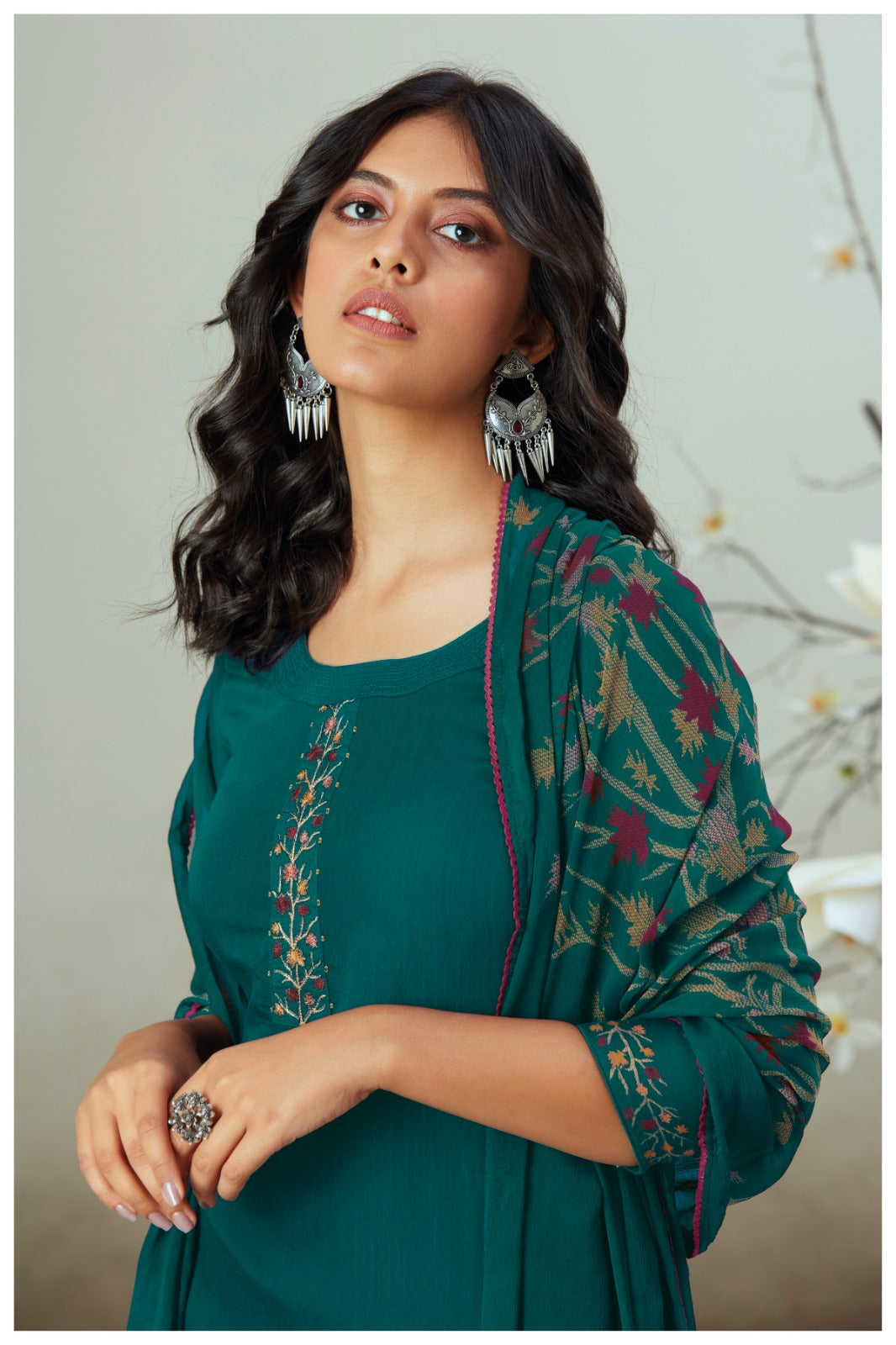 S834-Afghij Alva Ganga Silk Plazzo Style Suits