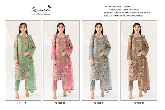 S 201 Serine Georgette Pakistani Salwar Suits