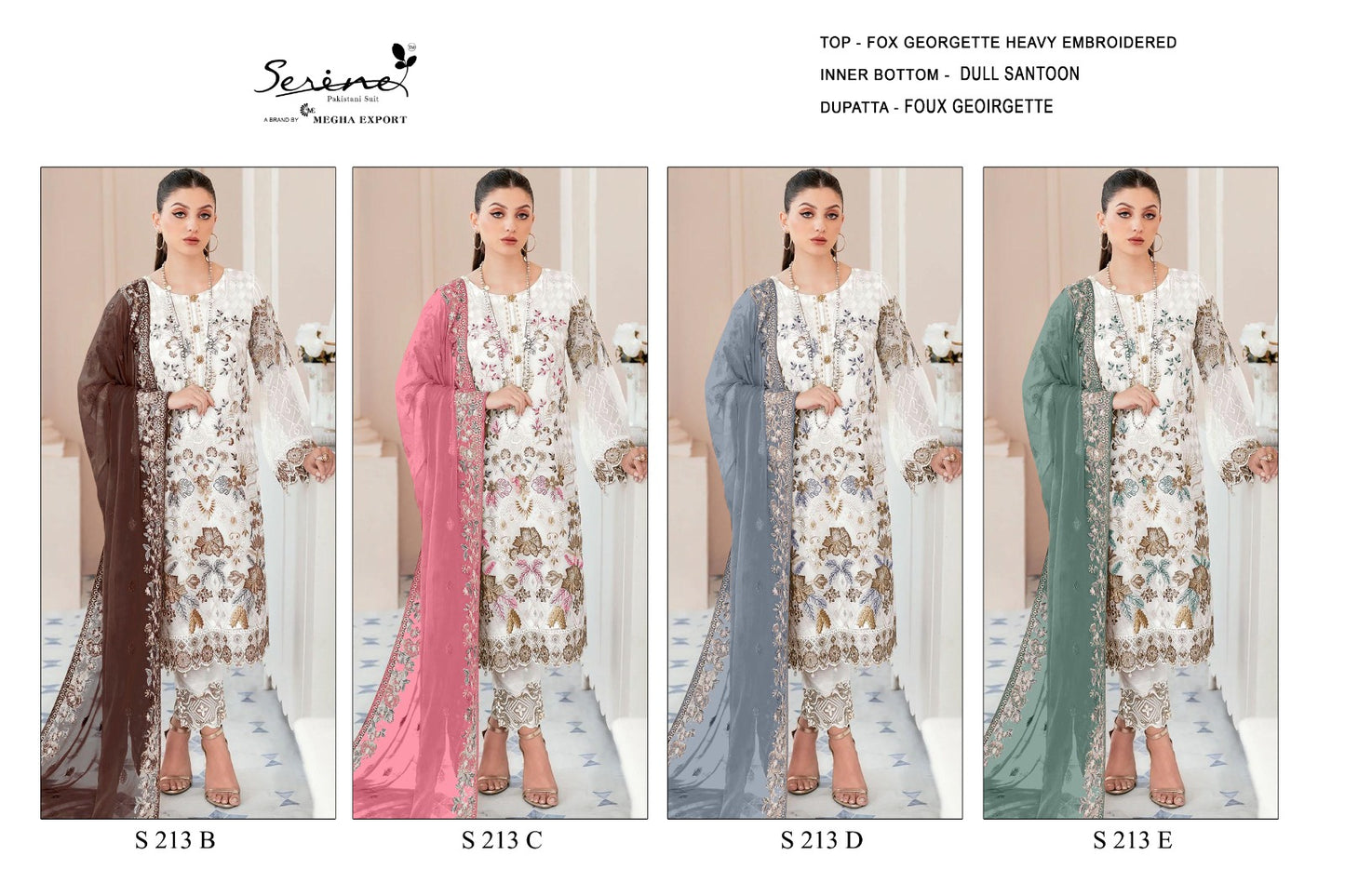 S 213 Serine Georgette Pakistani Salwar Suits