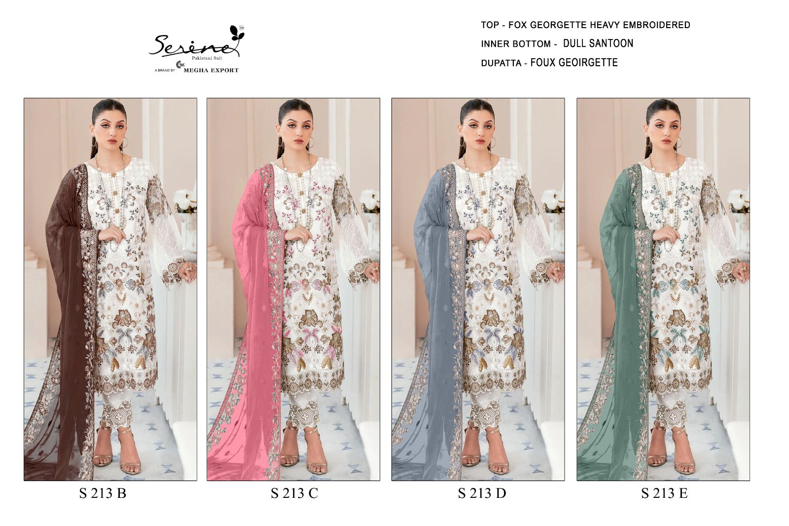 S 213 Serine Georgette Pakistani Salwar Suits