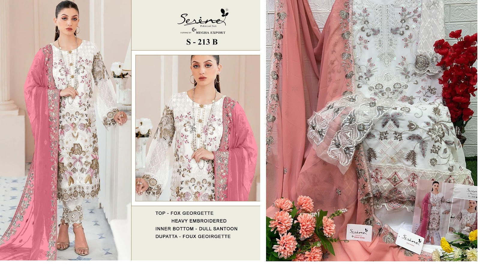 S 213 Serine Georgette Pakistani Salwar Suits