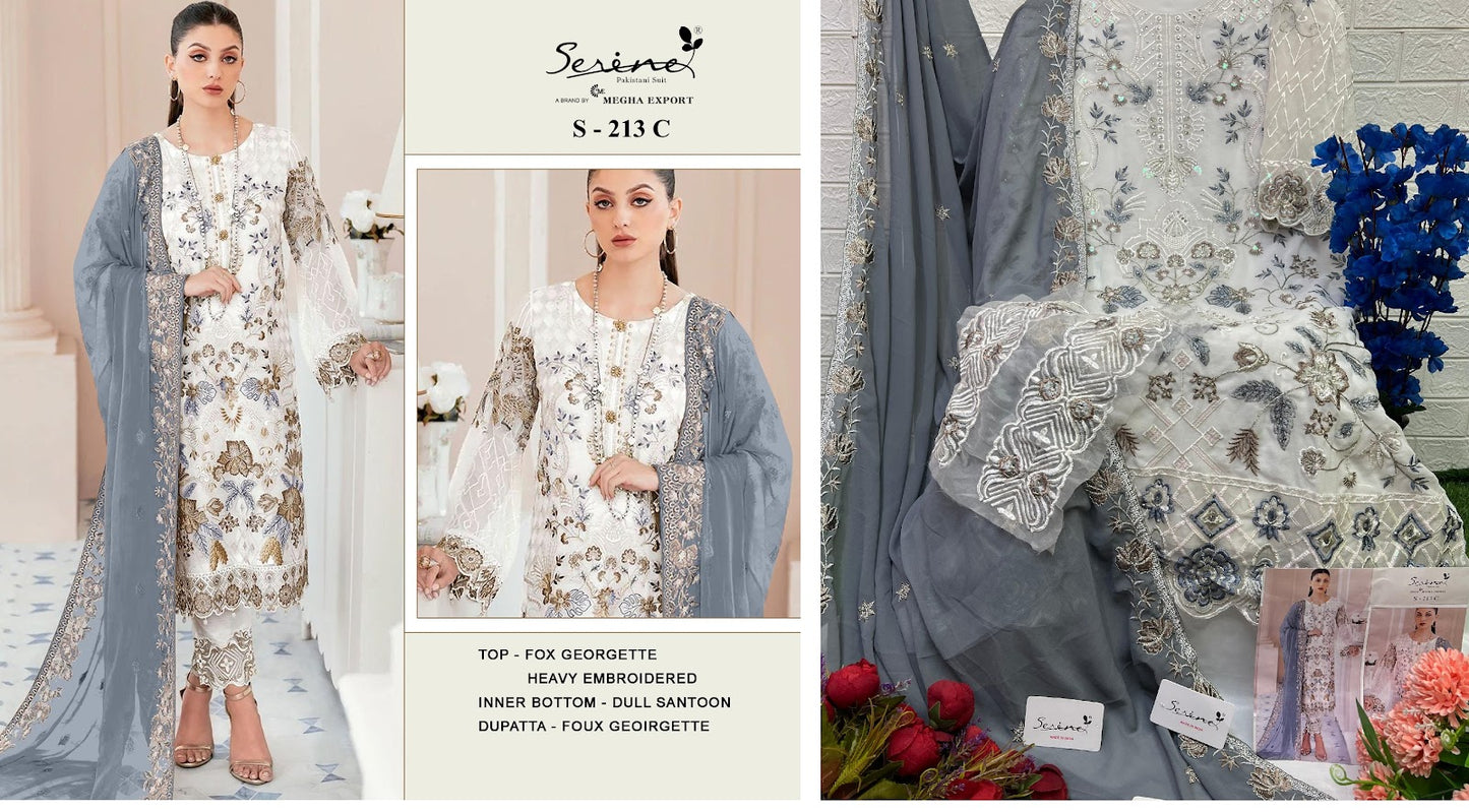 S 213 Serine Georgette Pakistani Salwar Suits