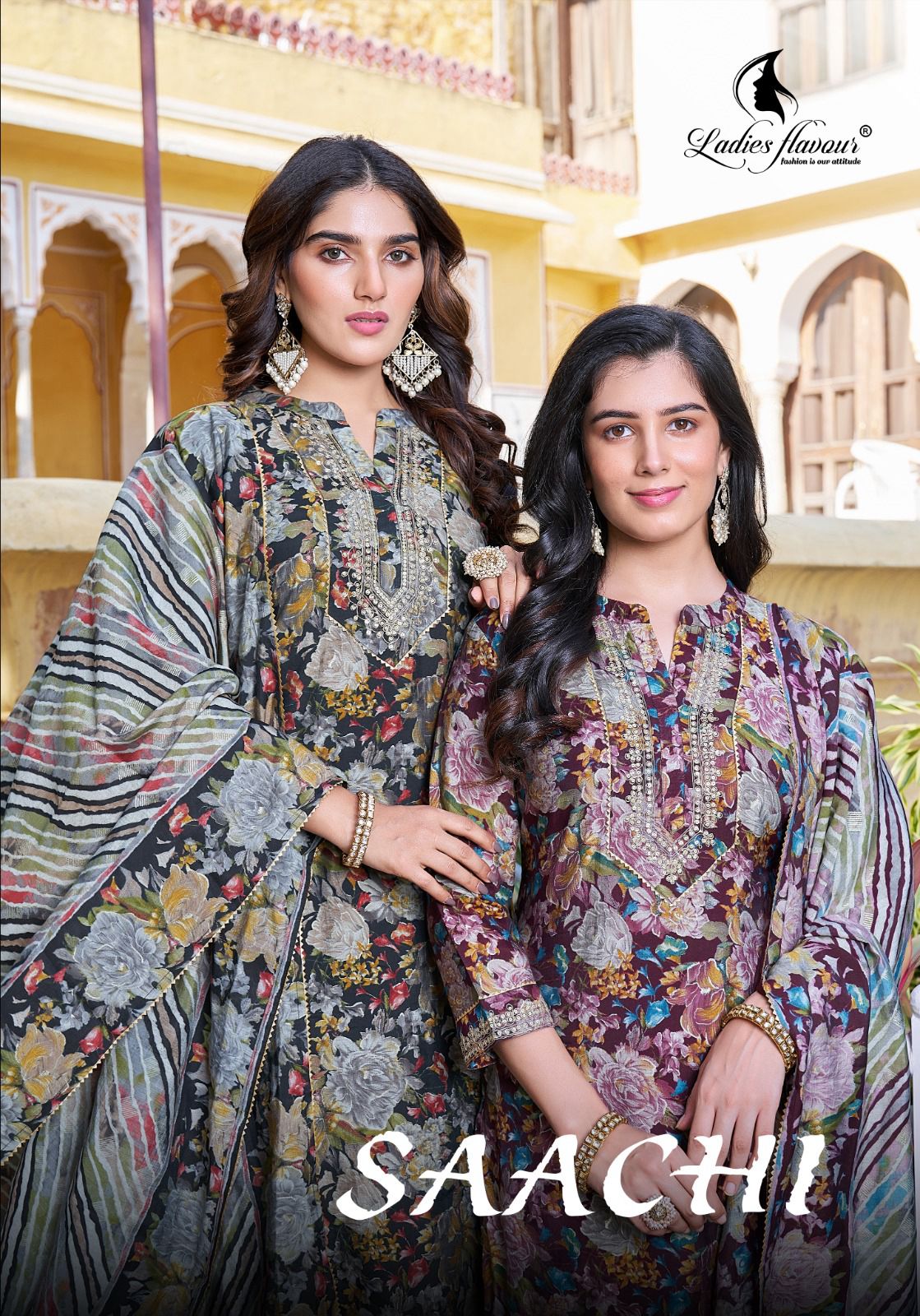Saachi Ladies Flavour Chanderi Afghani Readymade Suit