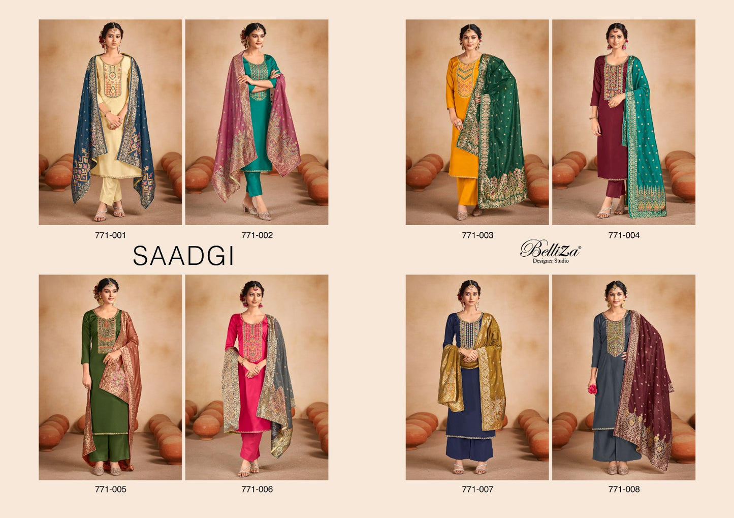 Saadgi Belliza Designer Studio Jaam Cotton Pant Style Suits
