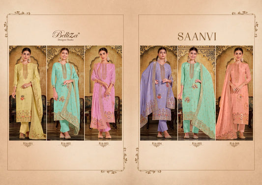 Saanvi Belliza Designer Studio Viscose Muslin Pant Style Suits