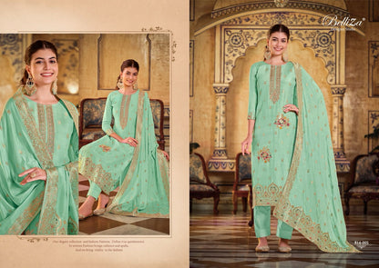 Saanvi Belliza Designer Studio Viscose Muslin Pant Style Suits