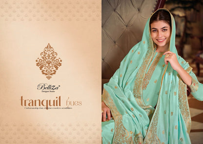 Saanvi Belliza Designer Studio Viscose Muslin Pant Style Suits