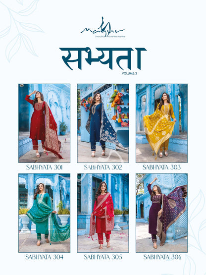 Sabhyata Vol 3 Mayur Fashion Silk Readymade Pant Style Suits
