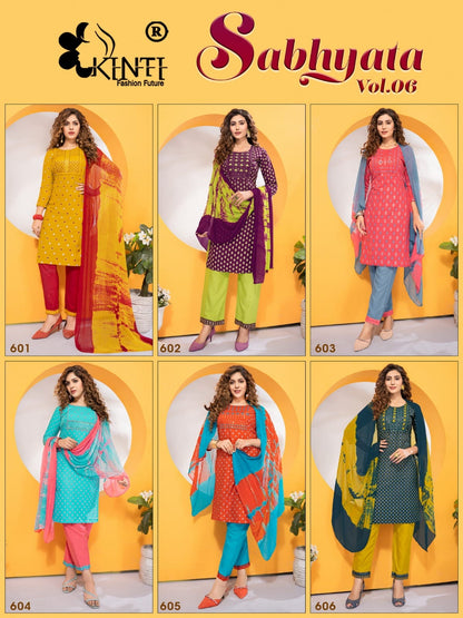 Sabhyata Vol 6 Kinti Rayon Readymade Pant Style Suits
