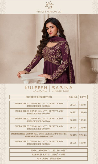 Sabina -Kuleesh Vinay Fashion Llp Anarkali Salwar Suits