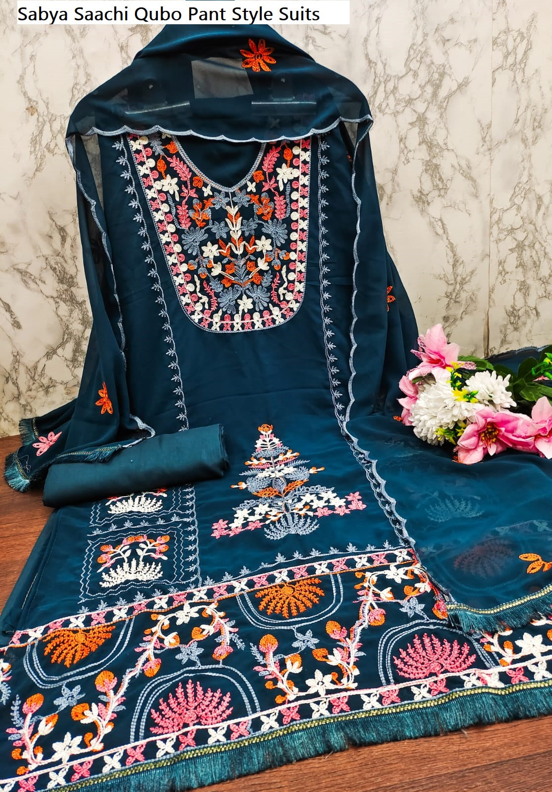 Sabya Saachi Qubo Georgette Pant Style Suits