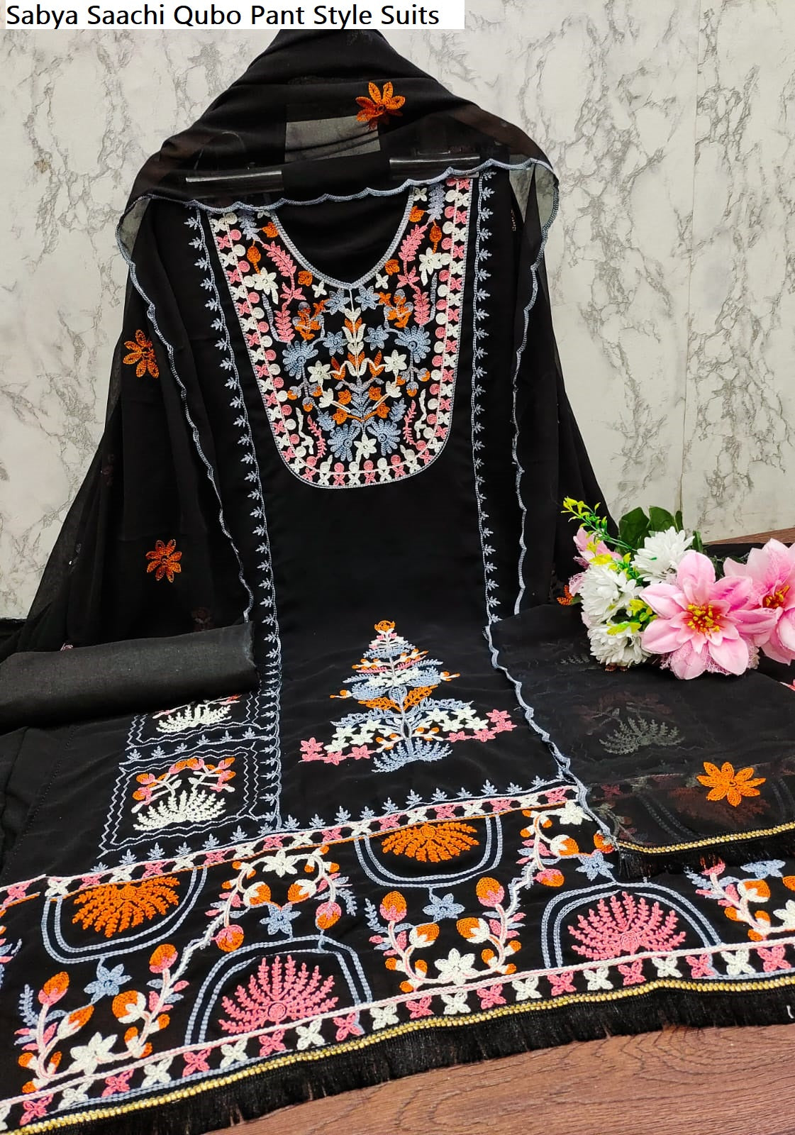 Sabya Saachi Qubo Georgette Pant Style Suits