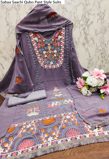Sabya Saachi Qubo Georgette Pant Style Suits