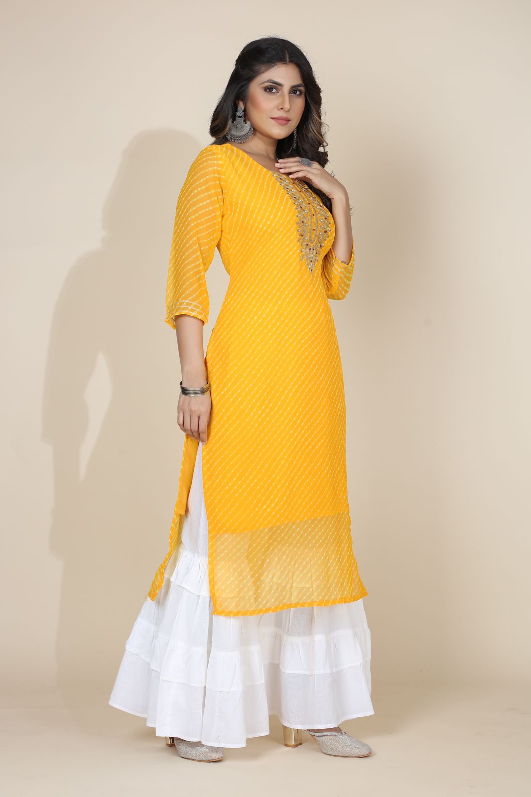 Sachi One Seamore Georgette Straight Cut Kurtis