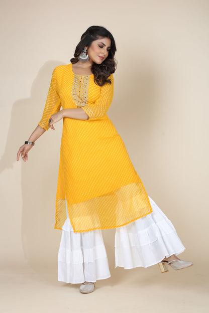 Sachi One Seamore Georgette Straight Cut Kurtis