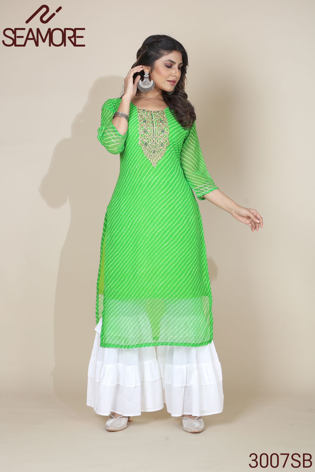 Sachi One Seamore Georgette Straight Cut Kurtis