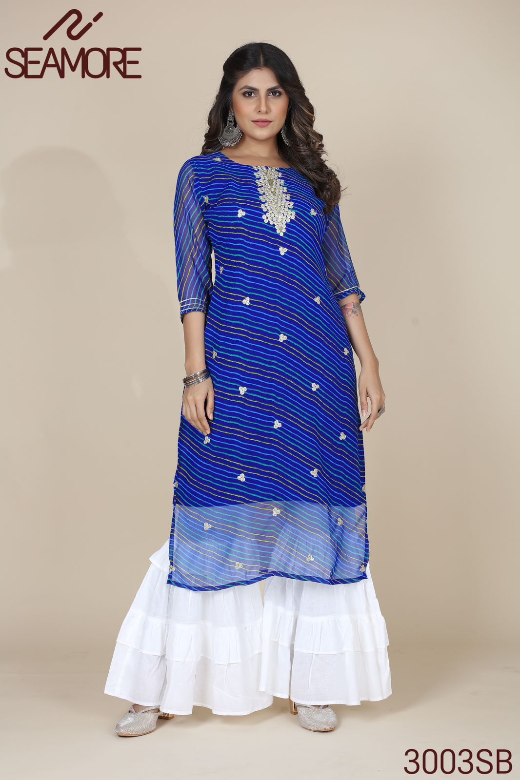 Sachi One Seamore Georgette Straight Cut Kurtis