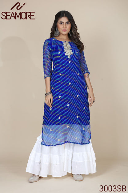 Sachi One Seamore Georgette Straight Cut Kurtis