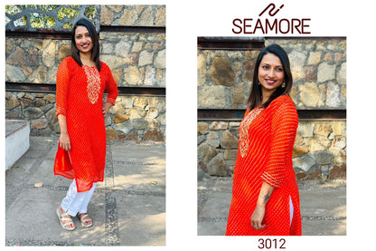 Sachi Vol 3 Seamore Georgette Knee Length Kurtis