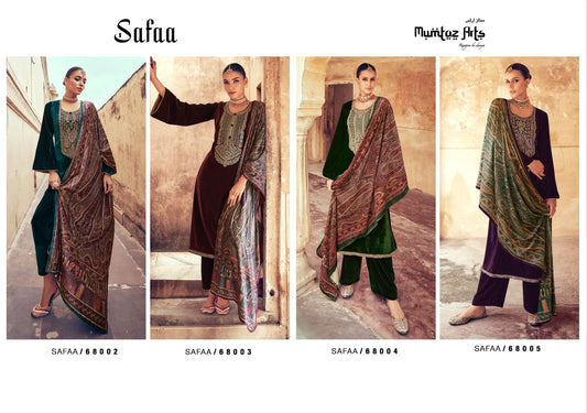 Safaa 68002-68005 Mumtaz Arts Velvet Suits