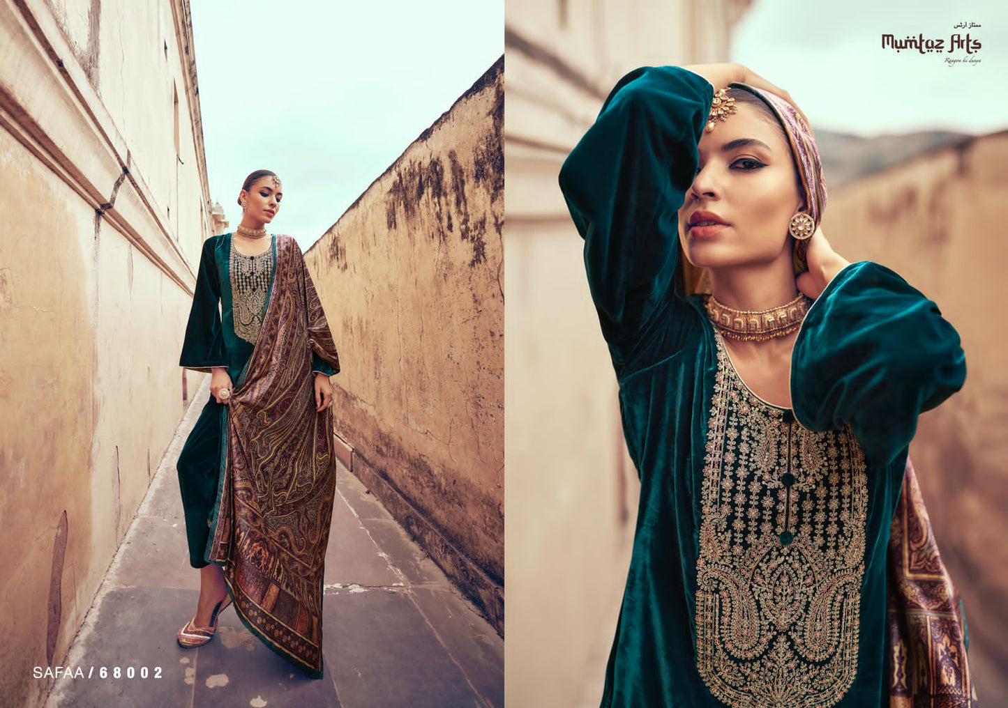 Safaa 68002-68005 Mumtaz Arts Velvet Suits