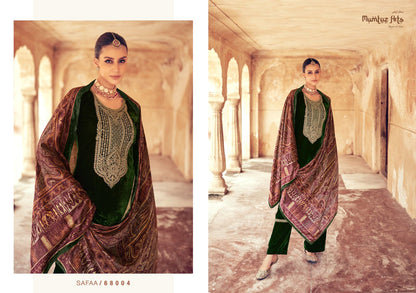 Safaa 68002-68005 Mumtaz Arts Velvet Suits