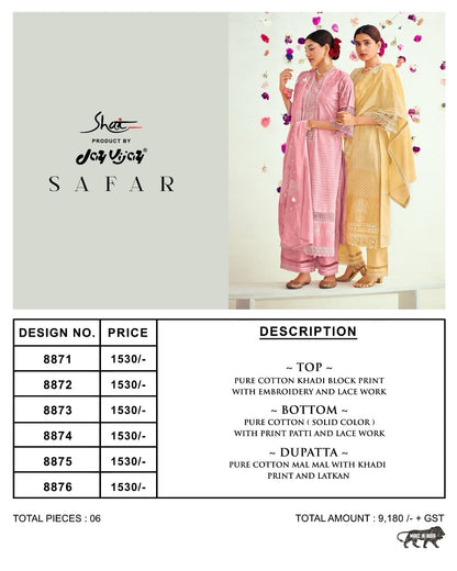 Safar-Jay Vijay Shai Cotton Khadi Plazzo Style Suits
