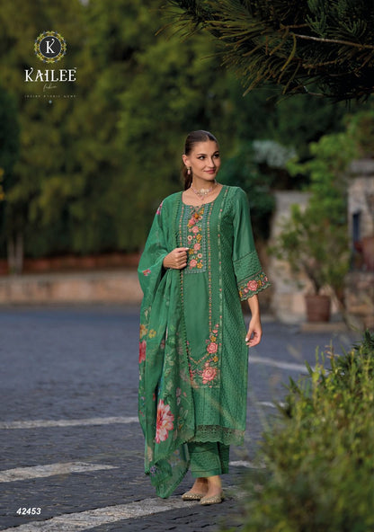 Safaranama Vol 3 Kailee Fashion Viscose Muslin Readymade Pant Style Suits