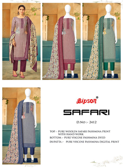 Safari-2412 Bipson Prints Wool Pashmina Suits